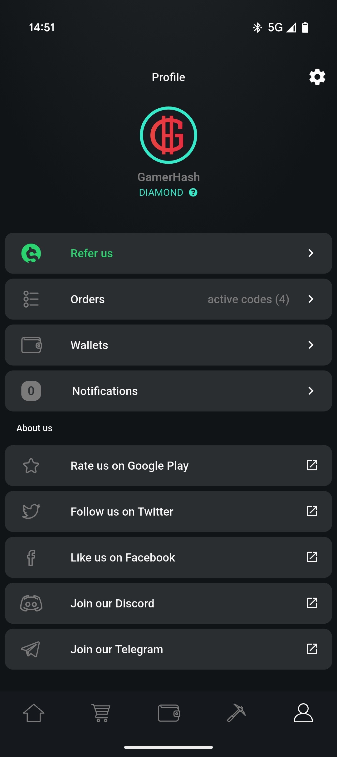 GamerHash Mobile app screenshot