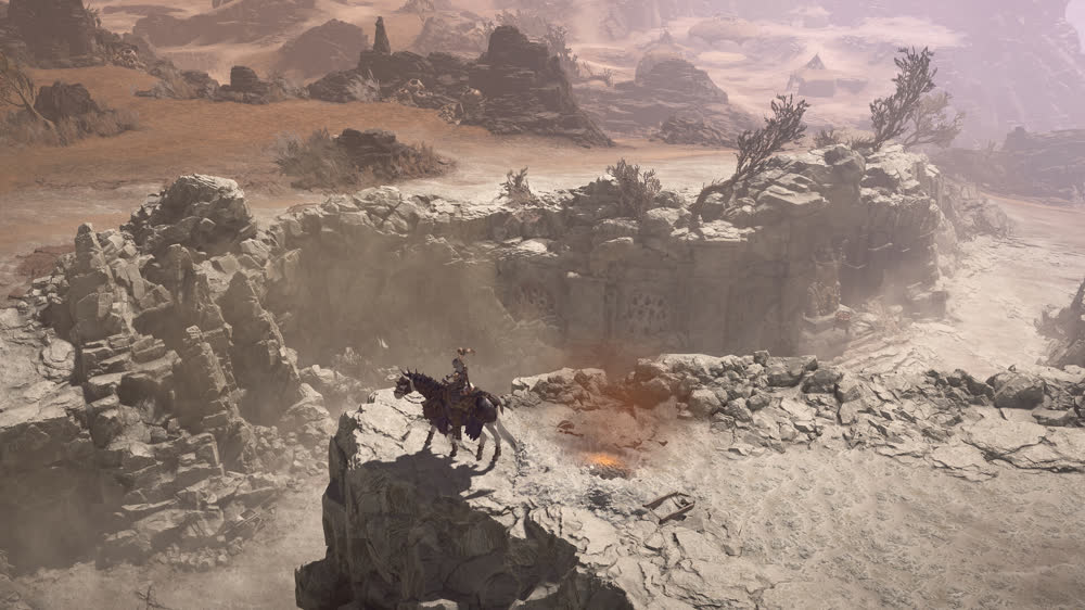 A barbarian and a werebear druid breaking through the barrier between ice and hell — official Diablo IV artwork