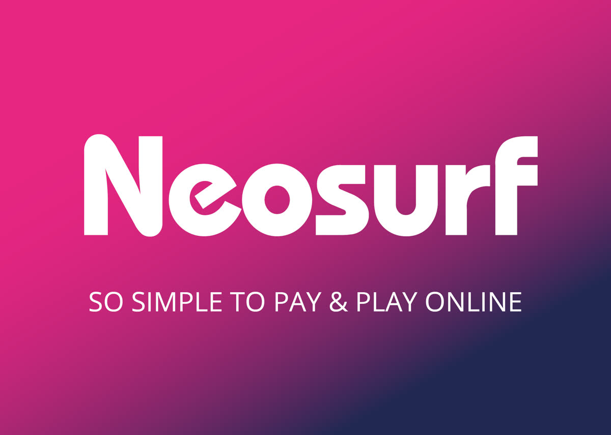 The Neosurf Cup 2020 arena — an esports stage under pink and purple light, a seated crowd and a League of Legends match on the big screen