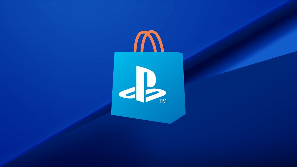 Torba PlayStation Store z logo PlayStation na niebieskim tle — oficjalna grafika PlayStation
