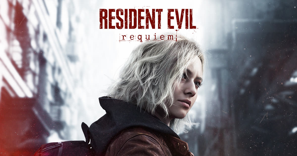 Grace Ashcroft in the ruins of Raccoon City — official Resident Evil Requiem artwork