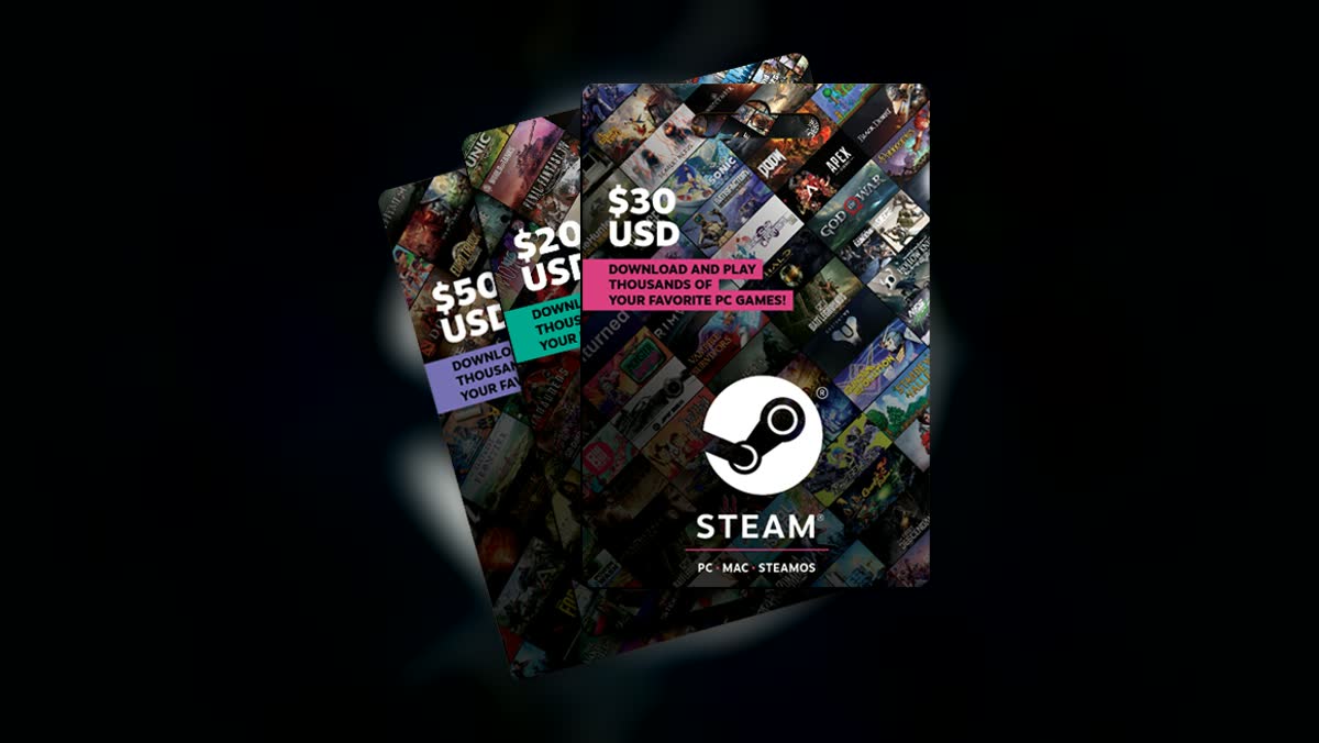 Official Steam artwork — the Steam logo over a grid of store game covers