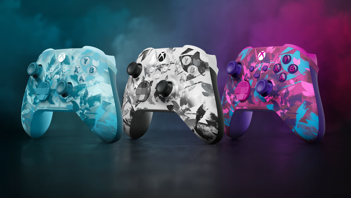 Official Microsoft artwork — an Xbox Wireless Controller in Velocity Green against a green backdrop