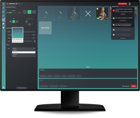GamerHash AI app screenshot on a desktop monitor